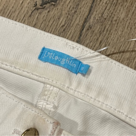 J. McLaughlin White Pants with Zipper Pockets Size 8 - Picture 2 of 3